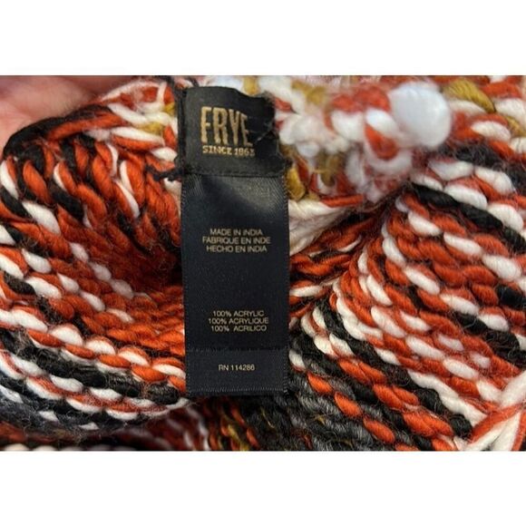 FRYE Marbled Multi Color Red Black White Scarf NWT - Picture 7 of 7